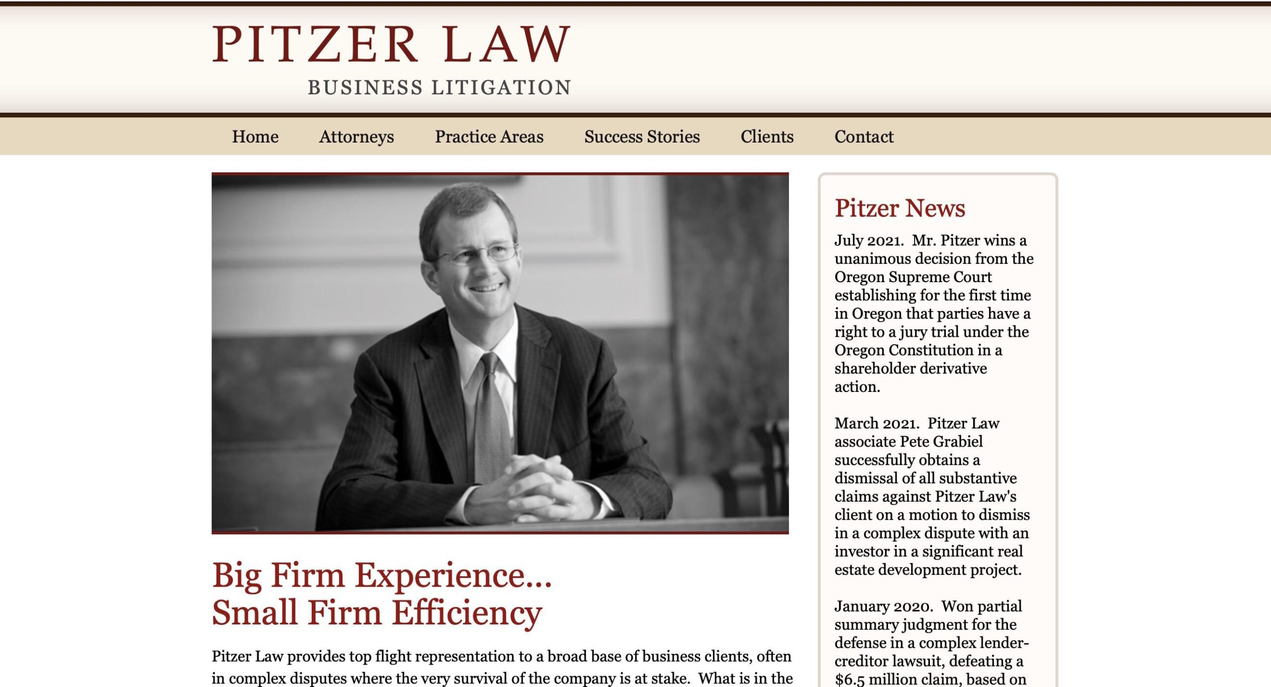 Marketing Agancy - Marketing consultant and website developer for Pitzer Law in Portland, Oregon.